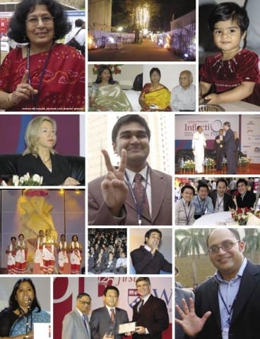 Photo collage of members of the Wharton community in India.