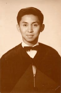 Kidlat in his 1963 high school graduation photo, as president of the student government