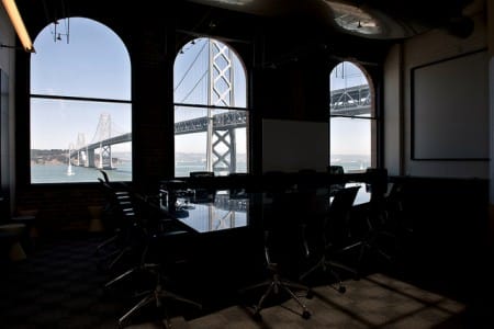 A view of the Bay Bridge from the San Francisco campus in the Hills Brothers building. Photo credit: Rai Poquiz.