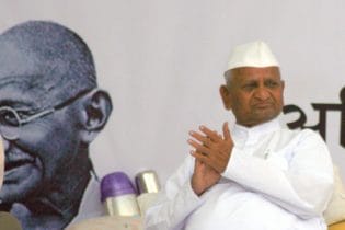 Social activist and Gandhian Anna Hazare. Photo credit: Wikimedia Commons, Ramesh Lalwani.