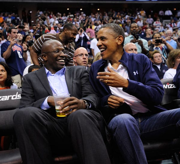 As a former White House aide, Reggie Love, WG’13, took in a basketball game with President Barack Obama on July 16, 2012.
