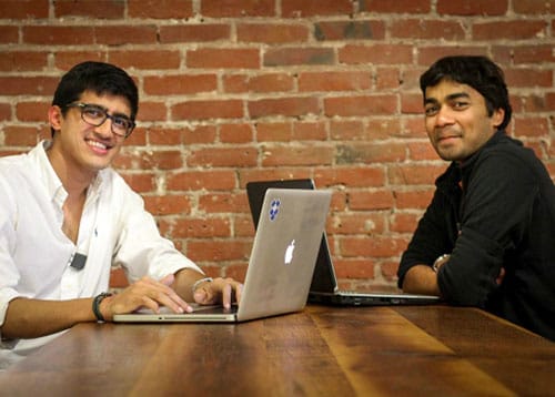 Wharton startup Prayas Analytics co-founders Yash Kothari (left) and Pranshu Maheshwari