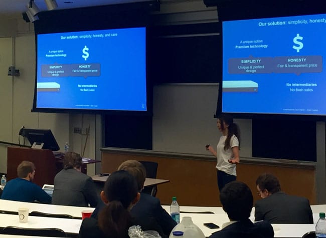 A presentation during the Startup Competition at the Wharton Latin America Weekend 2015