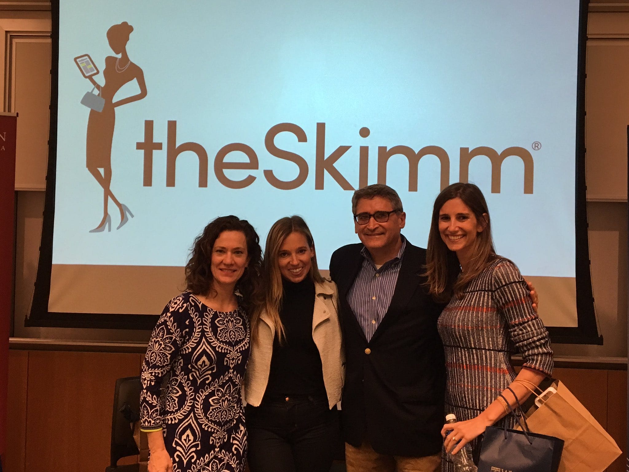 Left to right: Clare Leinweber, managing director of Penn Wharton Entrepreneurship; Danielle Weisberg; Ken Winneg, managing director of survey research at the Annenberg Public Policy Center; and Carly Zakin C08.