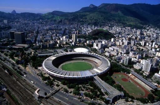 Sports stadium aerial view in Brazil