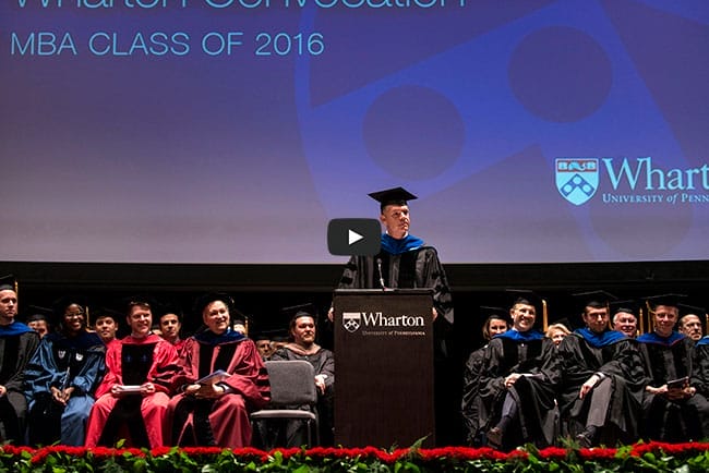Dean Geoffrey Garrett at the 2014 Wharton MBA Convocation