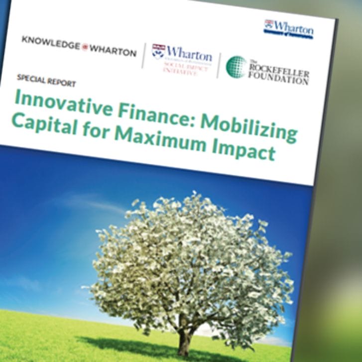 New Report: “Innovative Finance: Mobilizing Capital for Maximum Impact” 2