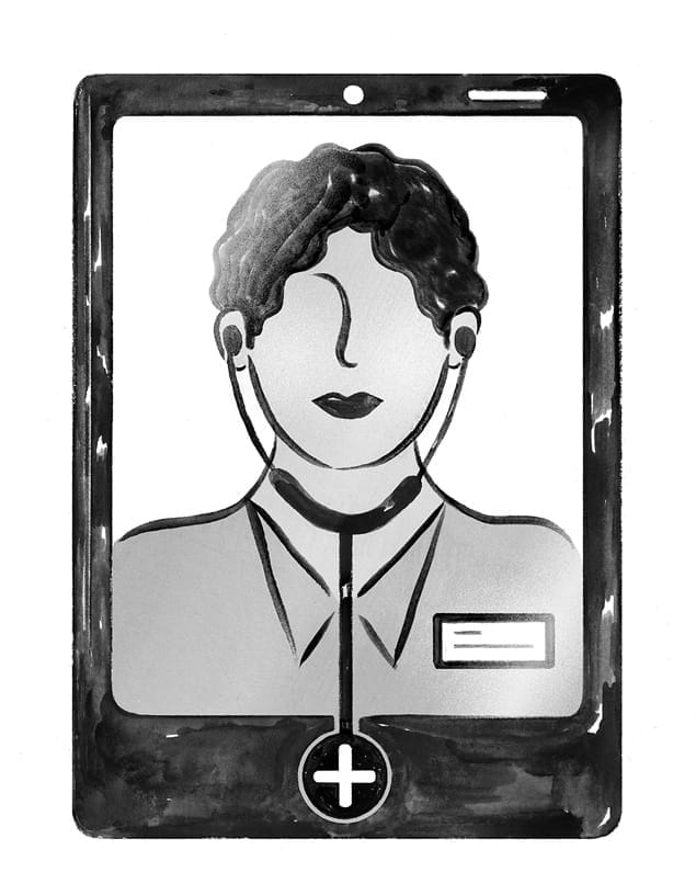 Nurse headshot on a tablet