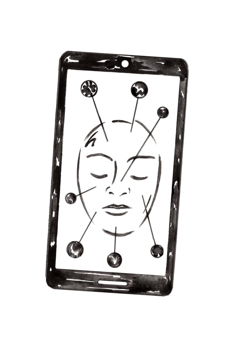 Facial imaging on a mobile phone