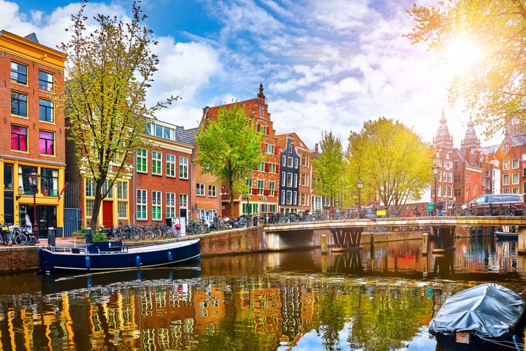 Canal in Amsterdam, Netherlands