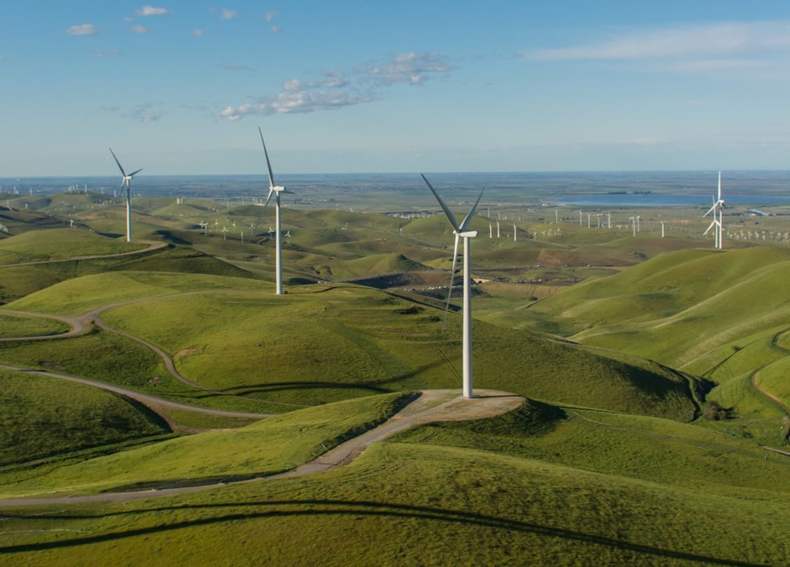 Golden Hills Wind farm in Alameda County, California.