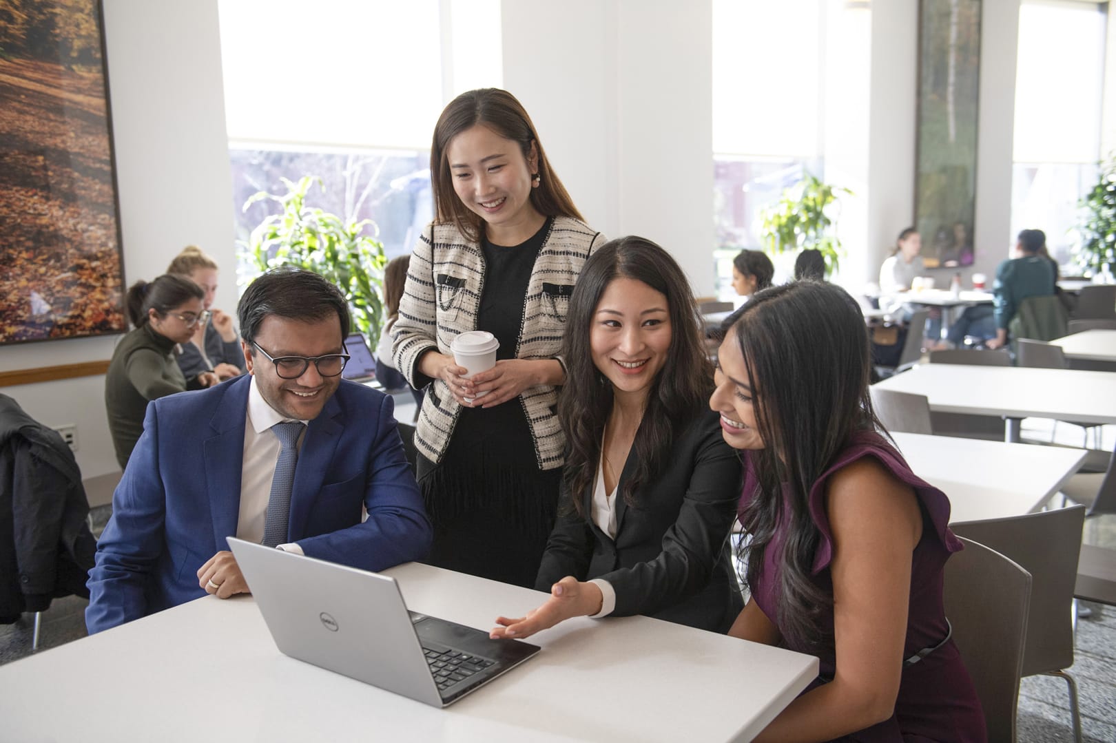2020 Wharton Alumni Fellows Hinal Shah, Qian Xue, Ishani Shrestha, and Ravali Parsa.