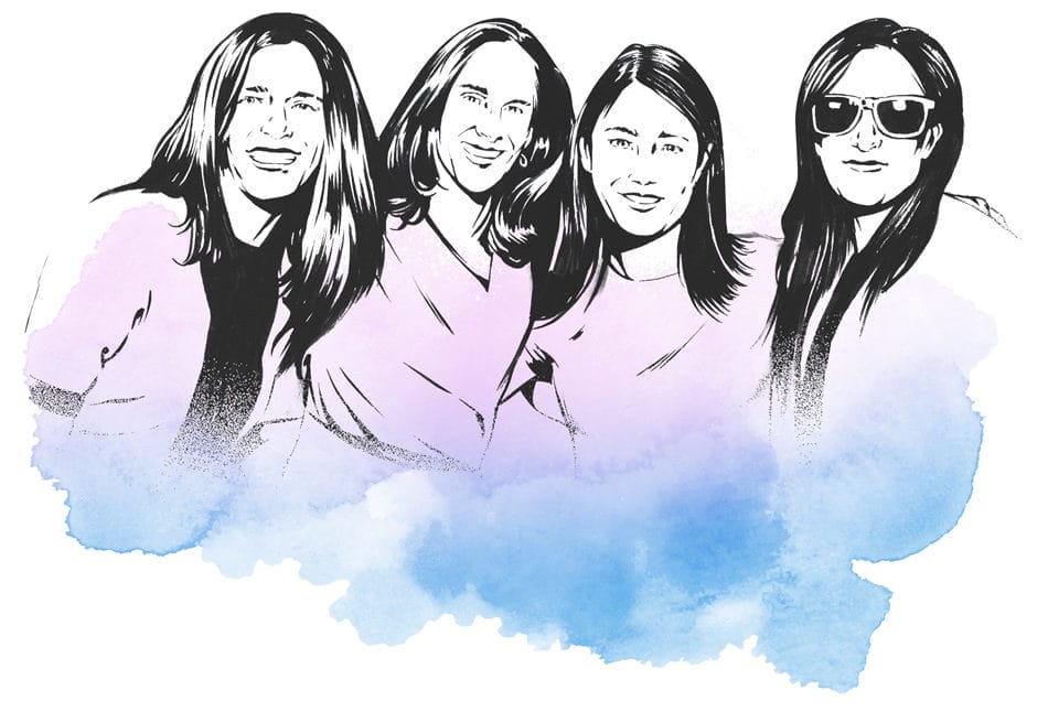Illustration of Mindy Nagorsky Israel and her Wharton alumna friends