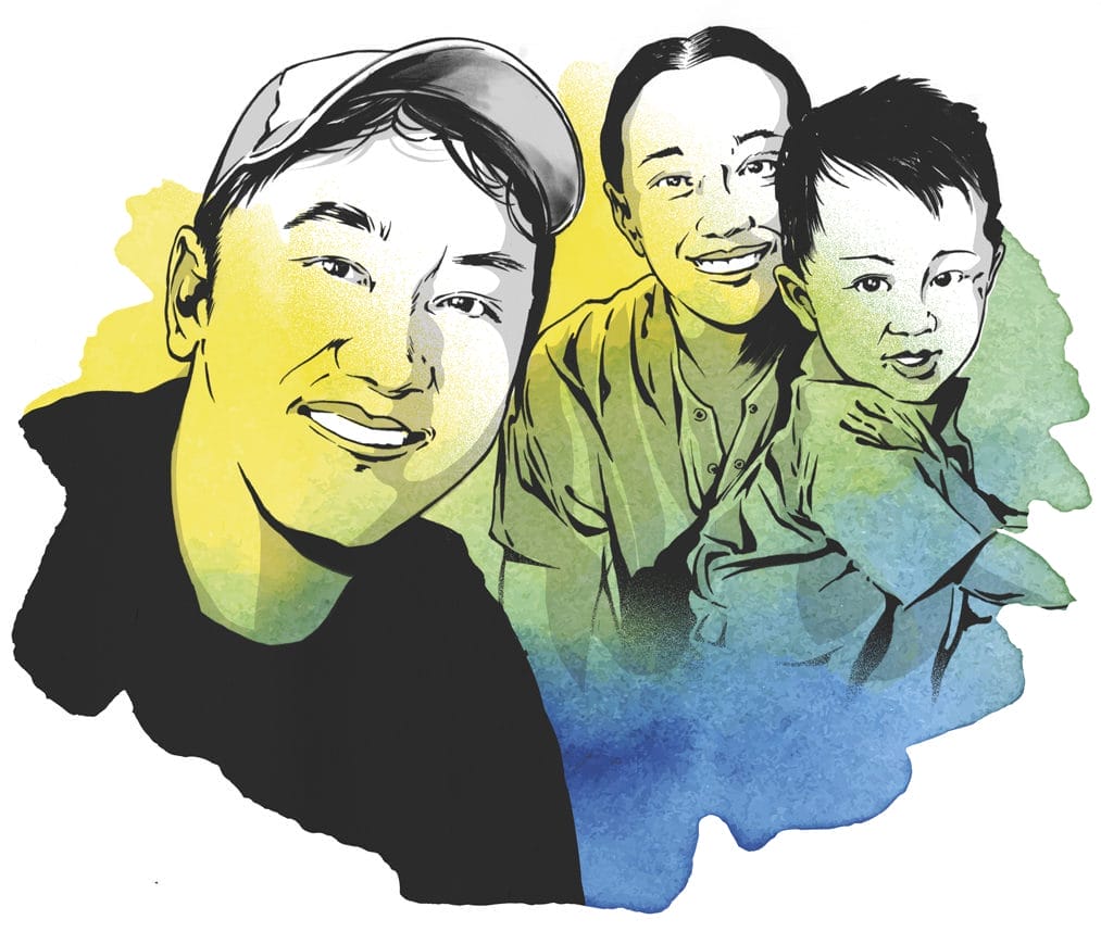Illustration of Kate Yoon and her family