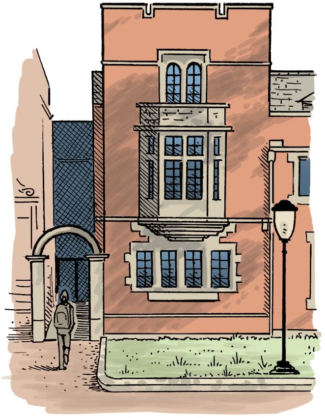 Illustration of the exterior of Robbins House
