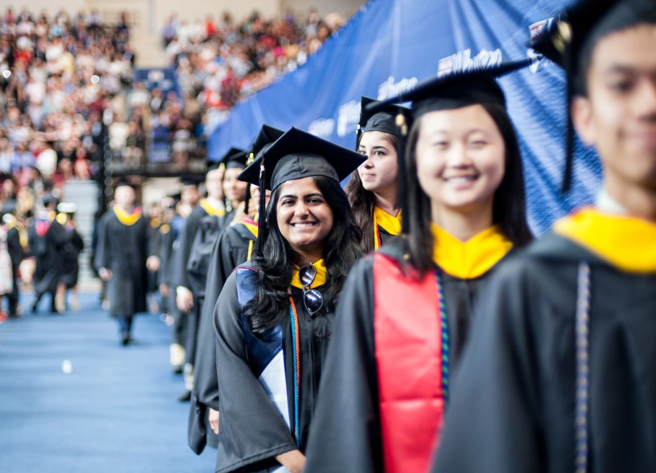 Students at the 2015 Wharton undergraduate commencement.