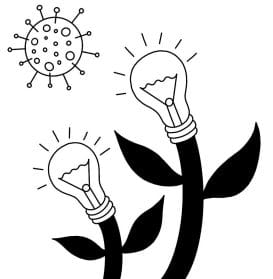 Illustration of a glowing plant.