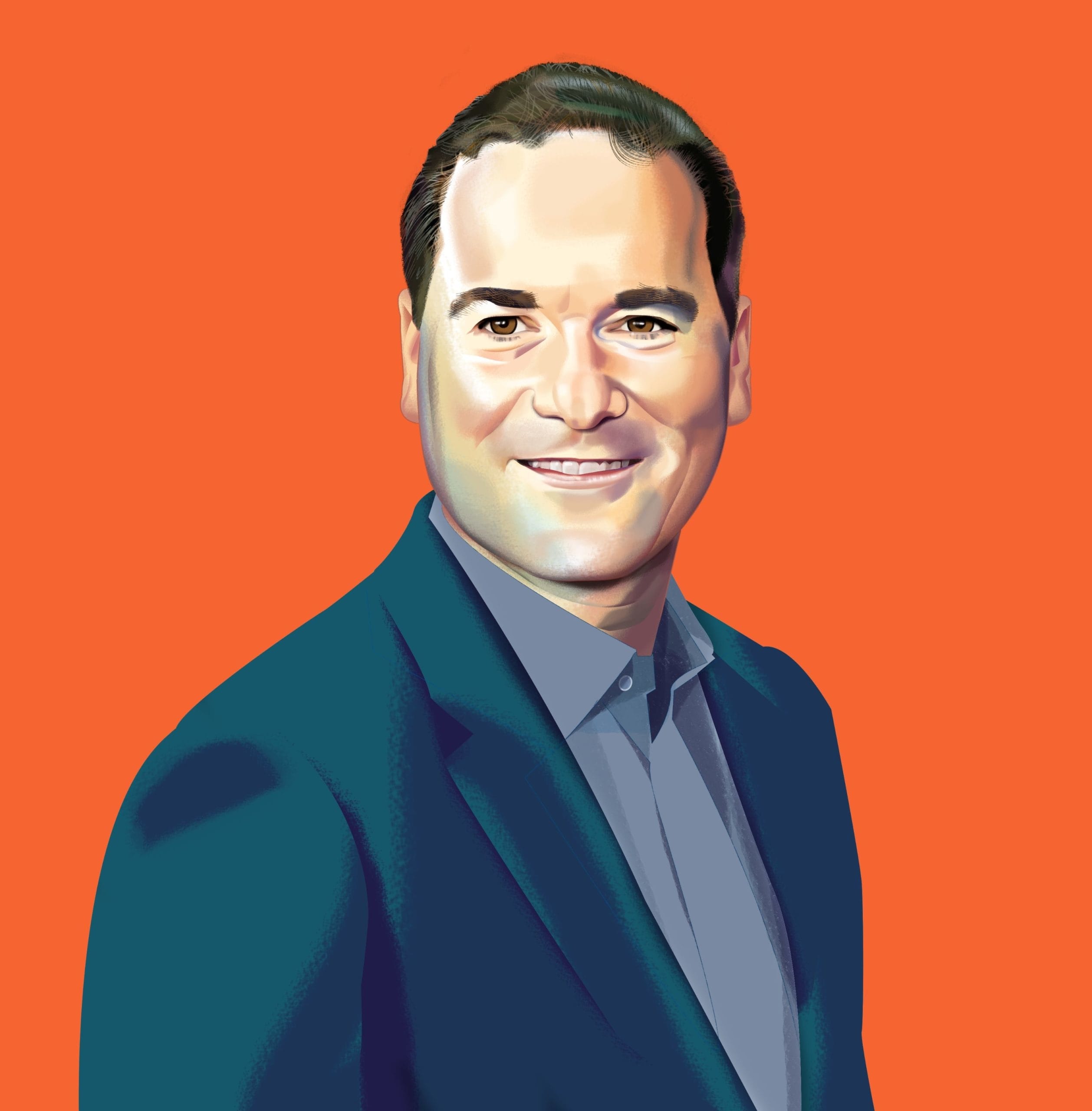 Illustrated portrait of Andras Forgacs.