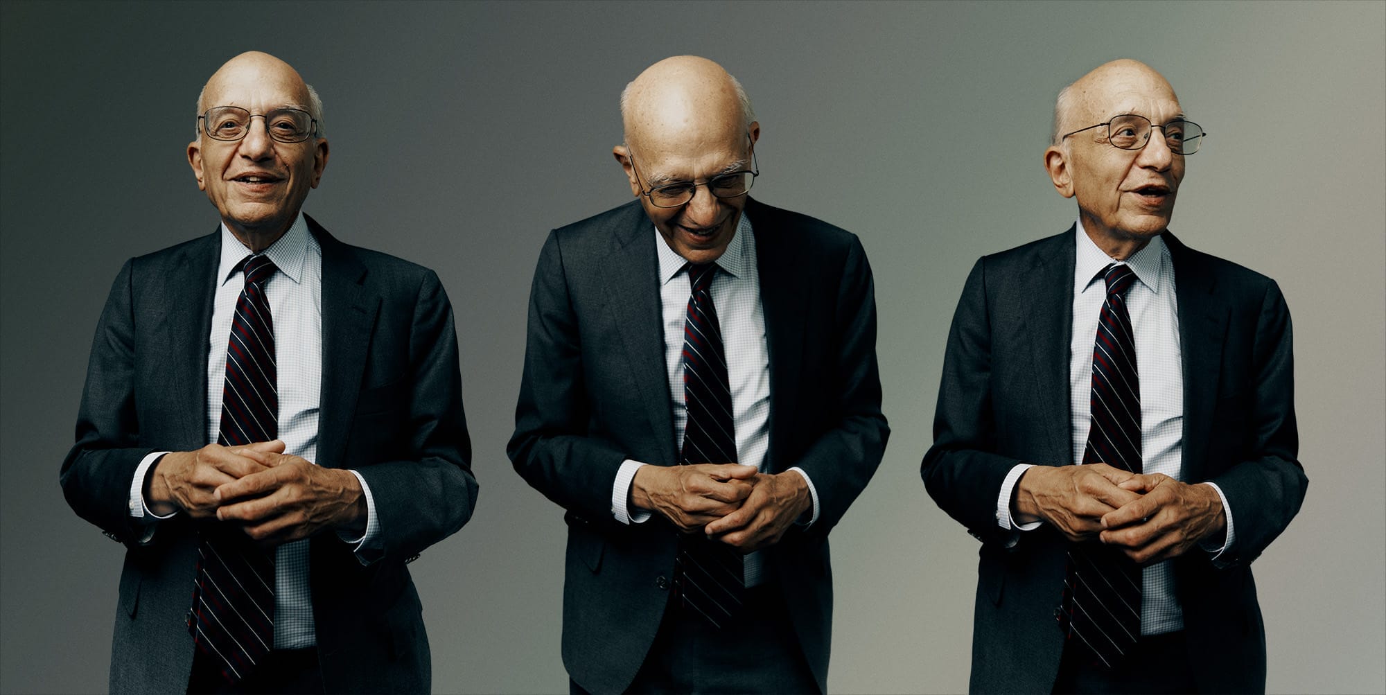 Three portraits of Jeremy Siegel with different happy facial expressions.