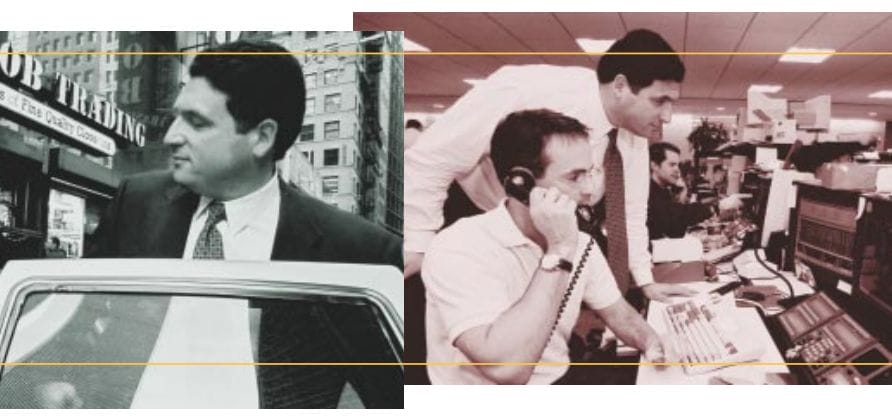 two images side by side. First one on left is of a man getting into a car. The image to the right is of two men. One is looking over the others shoulder as he is sitting and on the phone.
