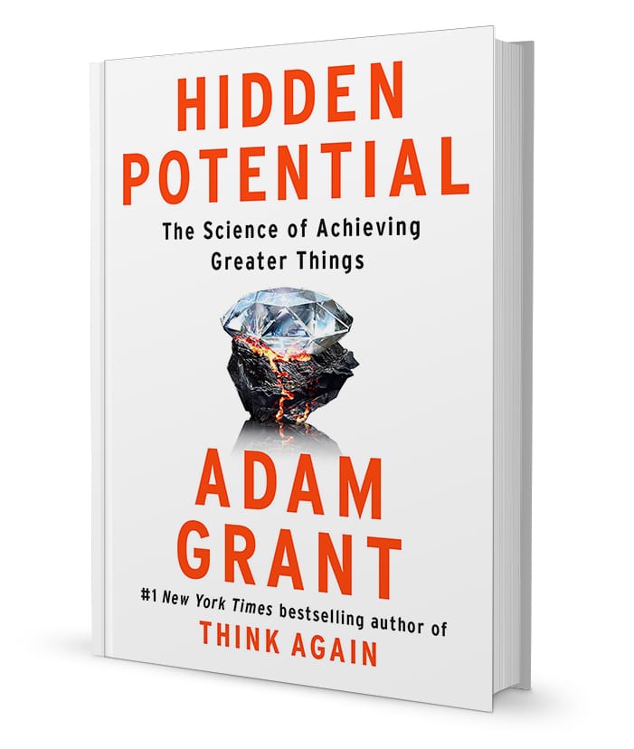 Book cover for "Hidden Potential" by Adam Grant.