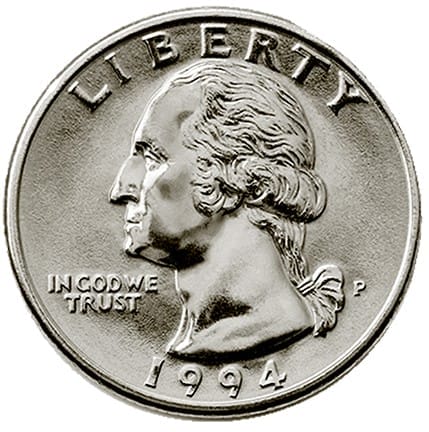 The front of a quarter.