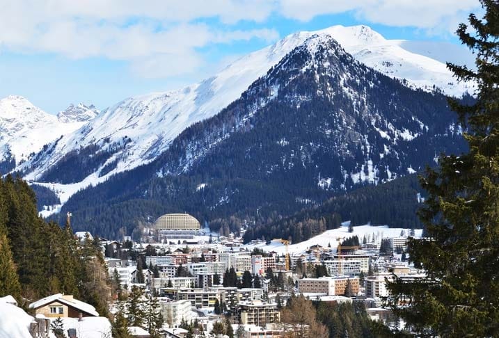 Mountain view in Davos, Switzerland