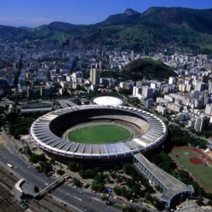 Sports stadium aerial view in Brazil