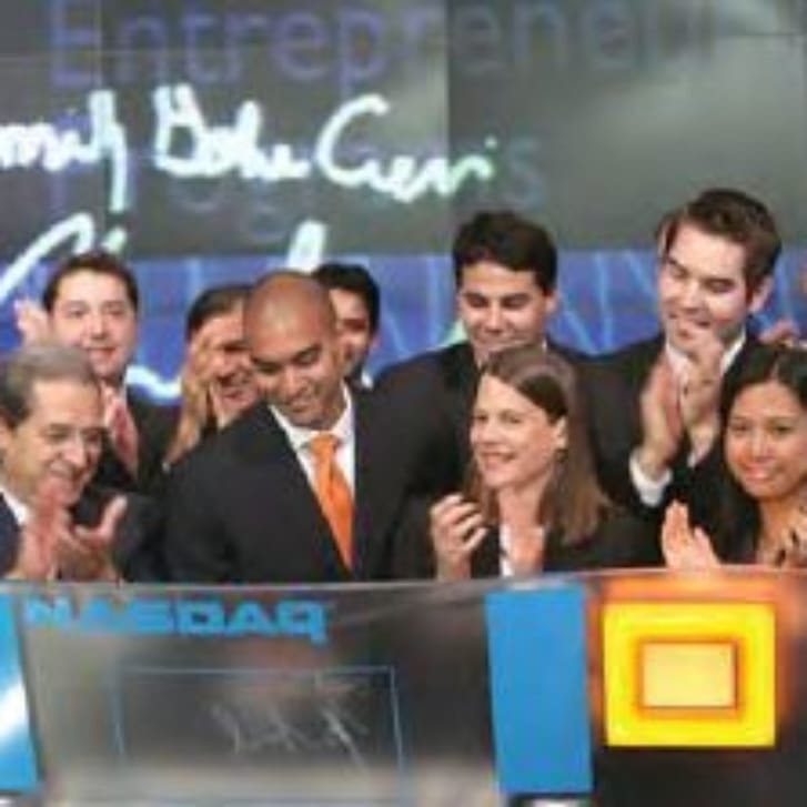Businesspeople at the Nasdaq
