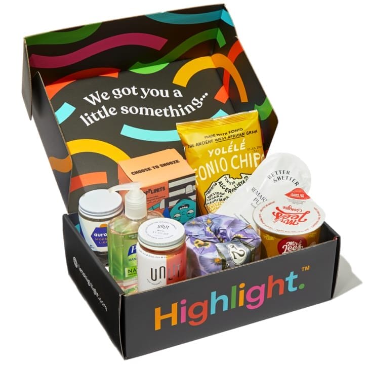 A product-testing box with consumer goods inside.