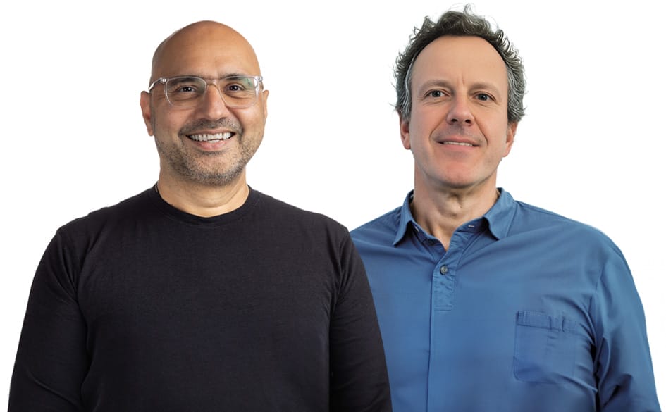 Headshots of Jagmeet Lamba and Dudley Brundige.