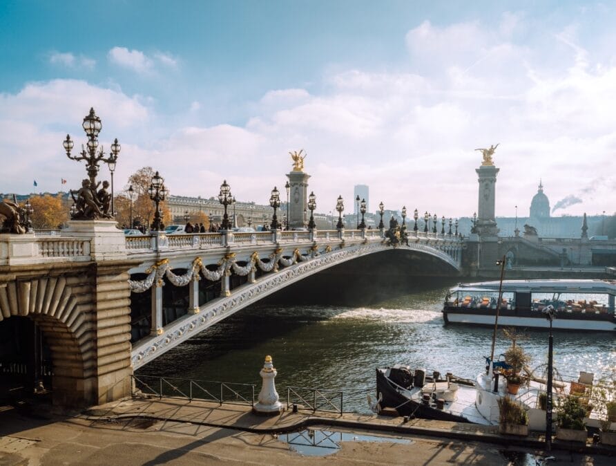 Pont Alexandre III bridge in Paris, France.