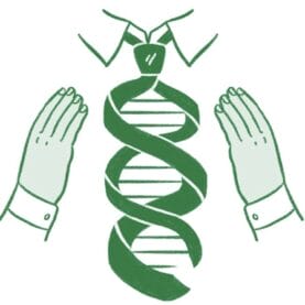 Conceptual illustration of a tie representing a DNA helix.