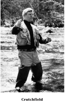  Ed Crutchfield, WG’65, is in a river fishing