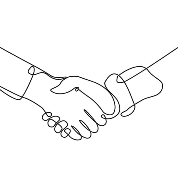 Illustrated handshake.