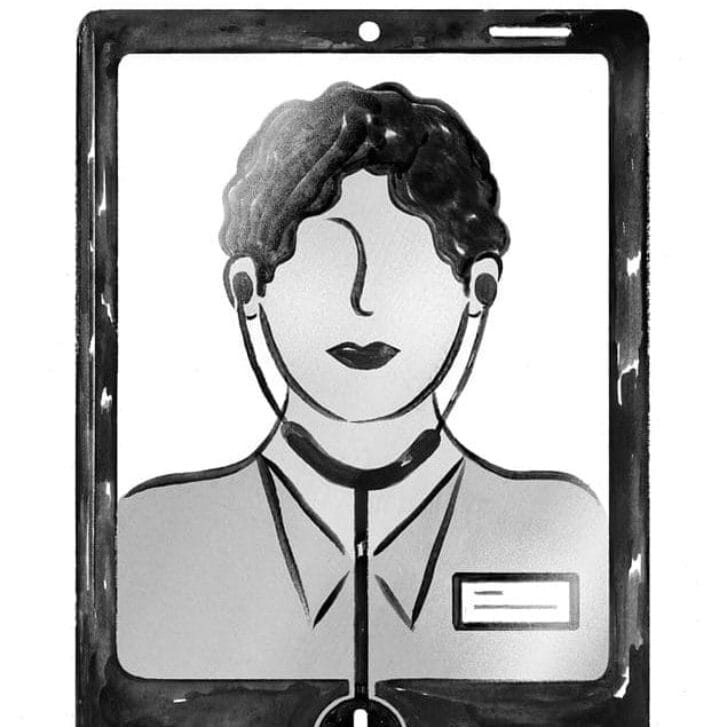 Nurse headshot on a tablet