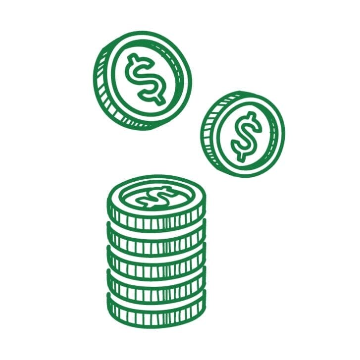 Illustration of a stack of coins.