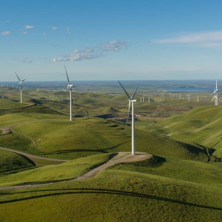 Golden Hills Wind farm in Alameda County, California.