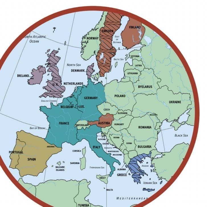 Map of the European Union countries