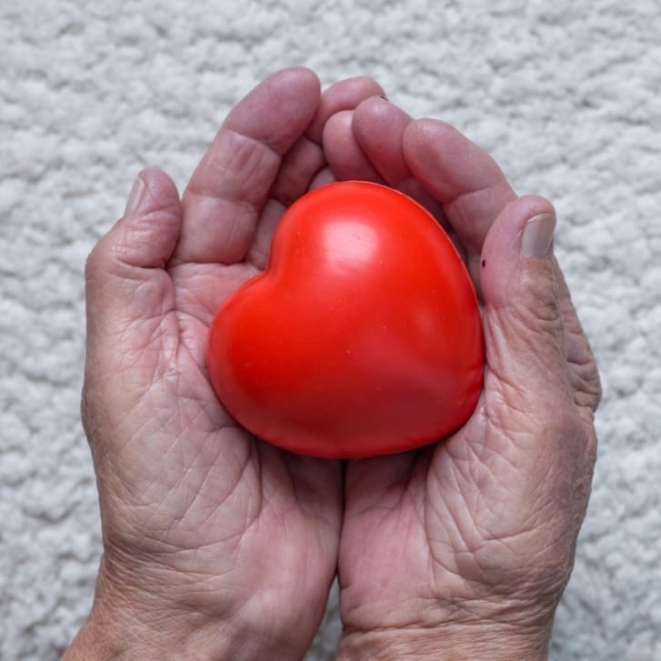 Hand holding a heart