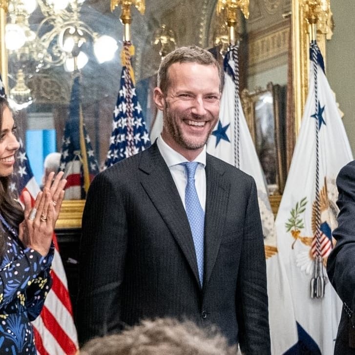 Adam Boehler sworn in by Mike Pence