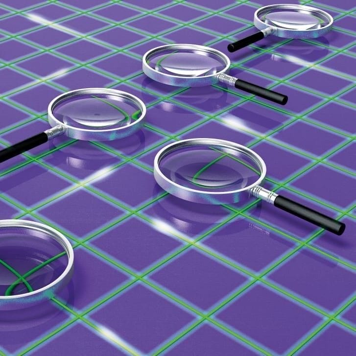 Illustration of magnifying glasses.